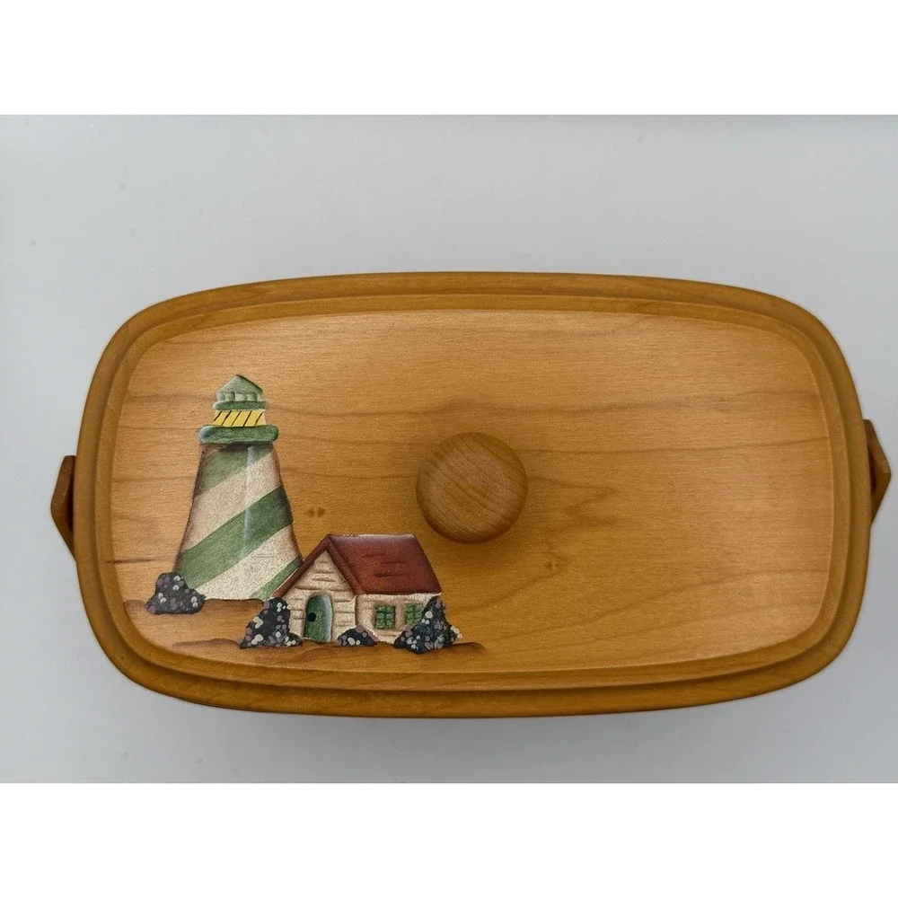 Longaberger Dresden Basket 2001 Hand Painted Lid Plastic Liner Signed